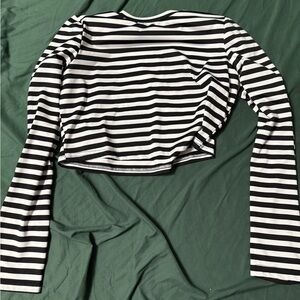 Striped Black and White Women's Top